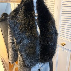 Black Faux Fur Collar